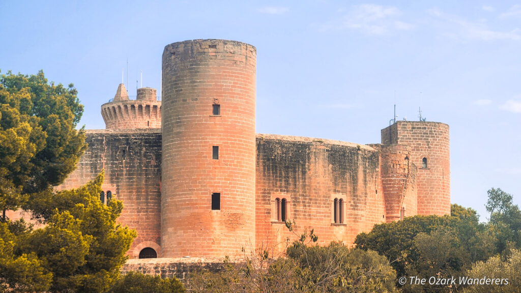 Exterior photo of Beliver Castle - a 14th-century fortress in Palma de Mallorca